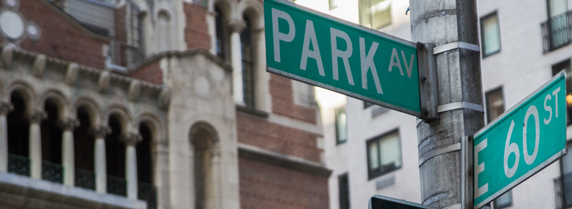 Street Sign Park Ave abd E 60th St